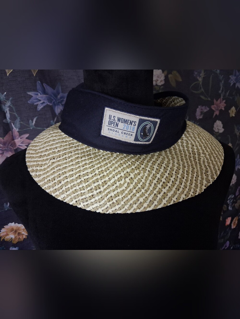 2018 U.S Womens Open Kate Lord Straw Visor - Navy